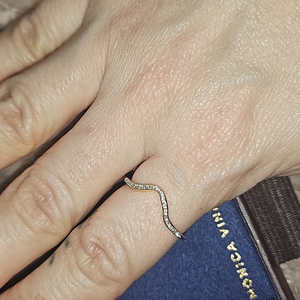 MONICA VINADER Riva Diamond Wave Stacking Ring - Picture 3 of 4